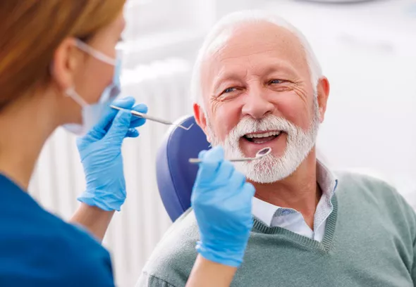 Smiling dental patient